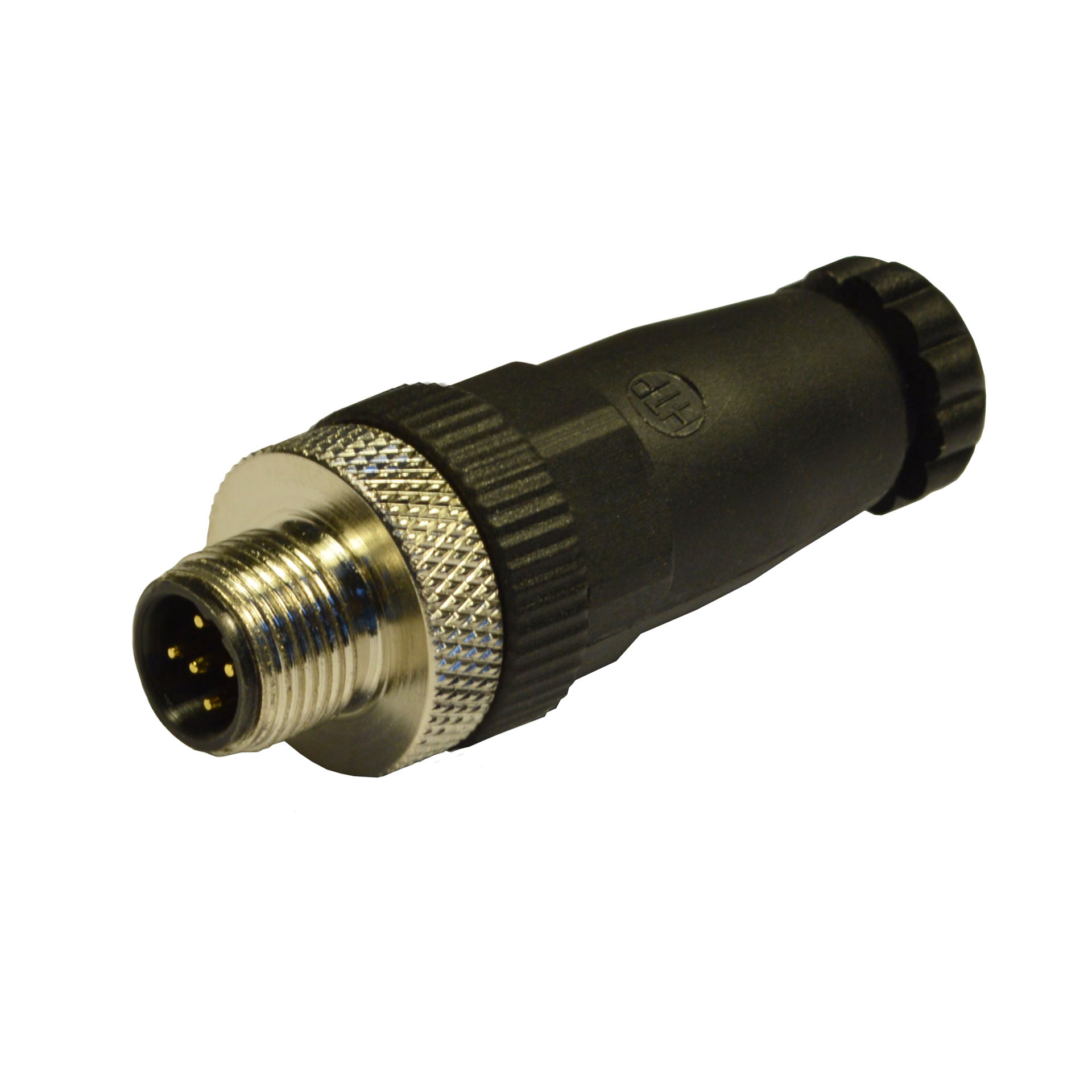 M12 B-CODED field attachable,male,180°,5p.,PG7